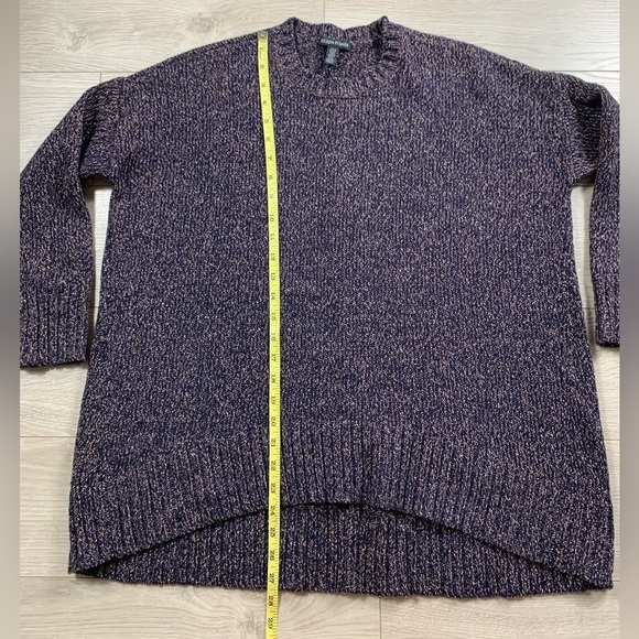 Eileen Fisher Dark Purple Thick Knit High Low Sweater - Picture 8 of 8